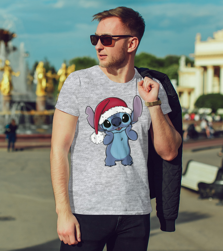 Lilo And Stitch Disney Christmas Santa Hat Stitch T-Shirt