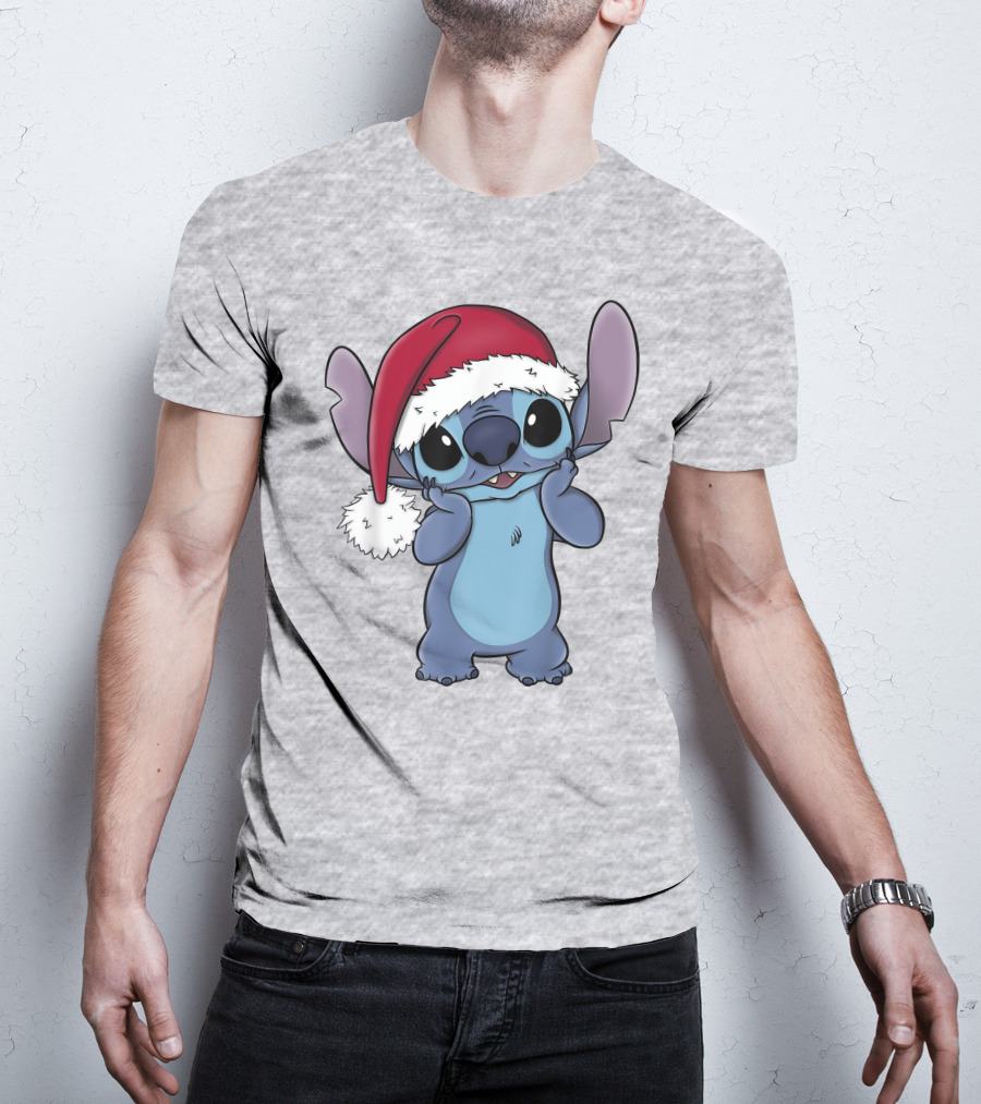 Lilo And Stitch Disney Christmas Santa Hat Stitch T-Shirt