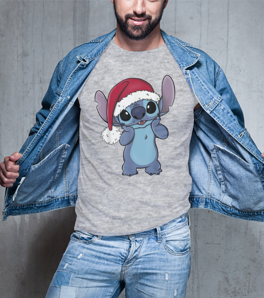 Lilo And Stitch Disney Christmas Santa Hat Stitch T-Shirt
