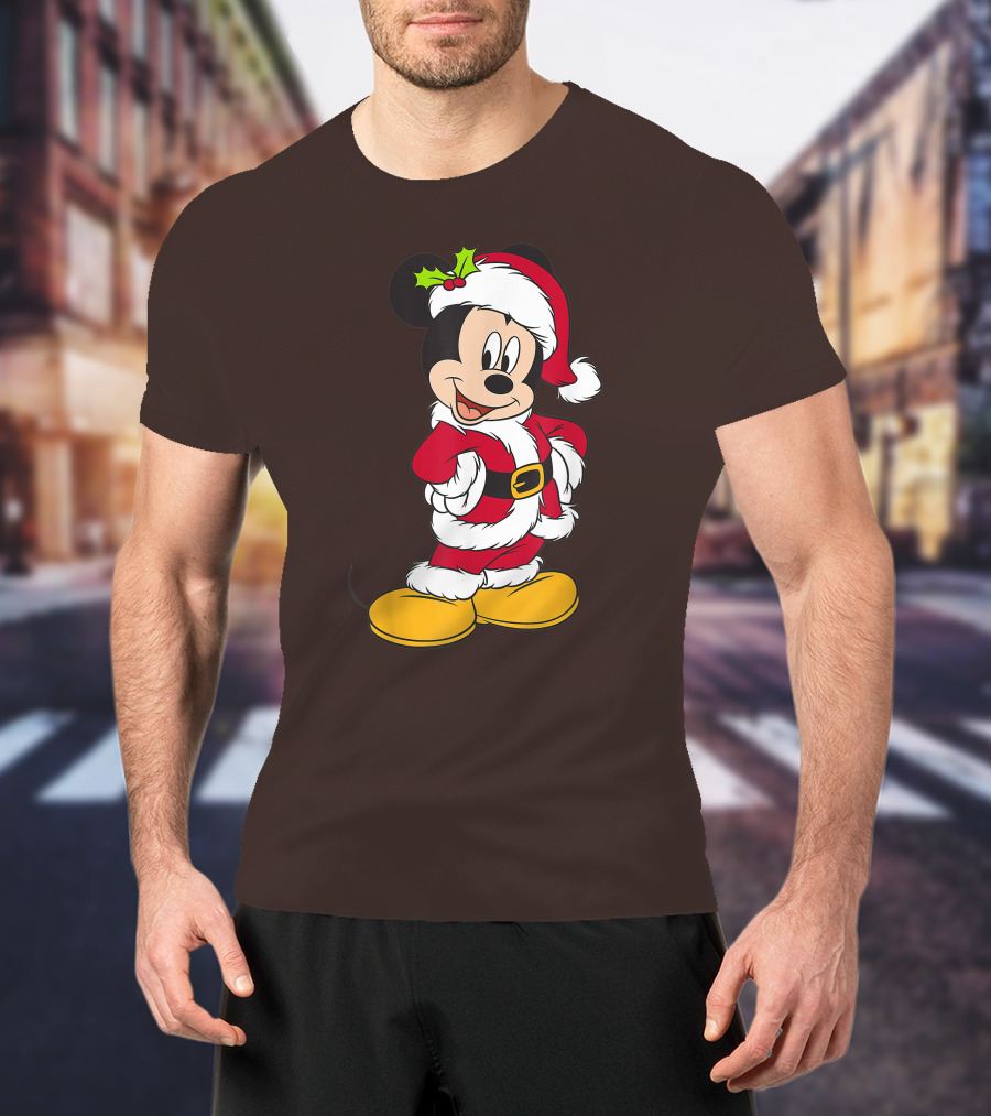 Disney Santa Mickey Mouse Holiday T-Shirt