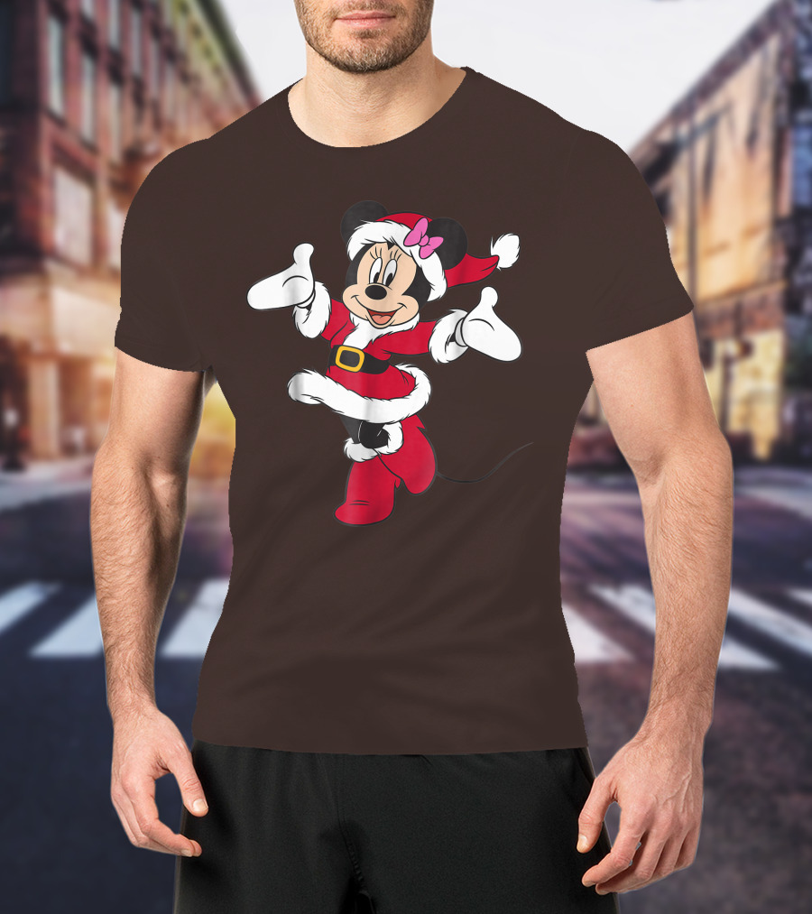Disney Holiday Santa Minnie Mouse Christmas T-Shirt