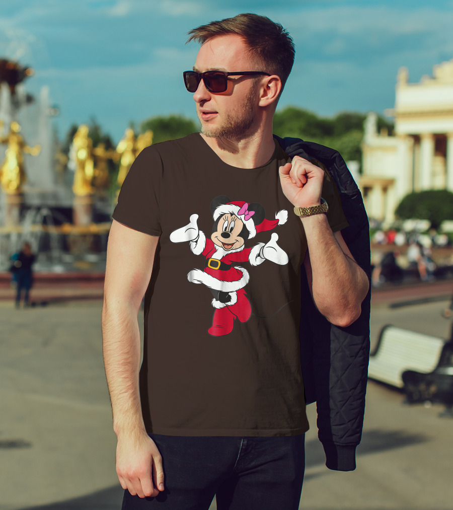 Disney Holiday Santa Minnie Mouse Christmas T-Shirt