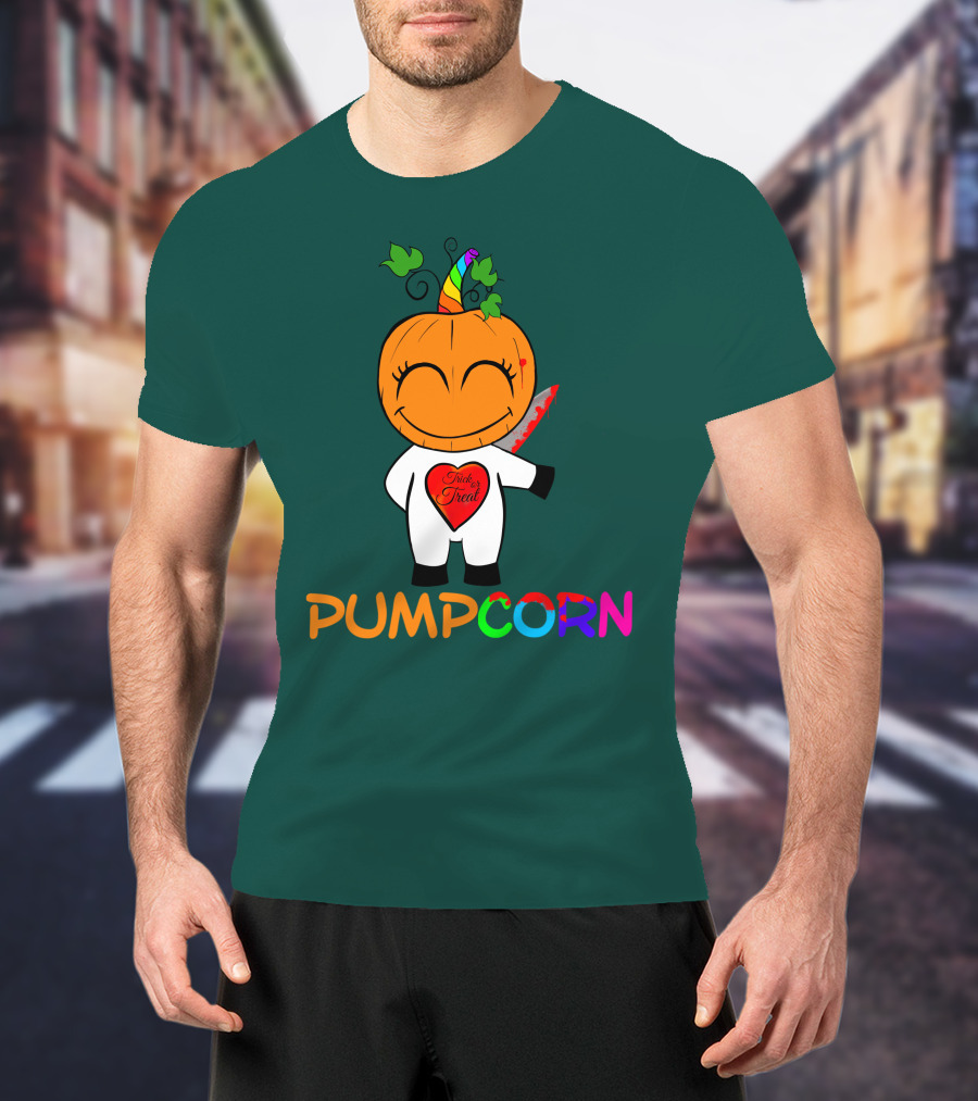 Pumpcorn Trick Or Treat Pumpkin Unicorn T-Shirt