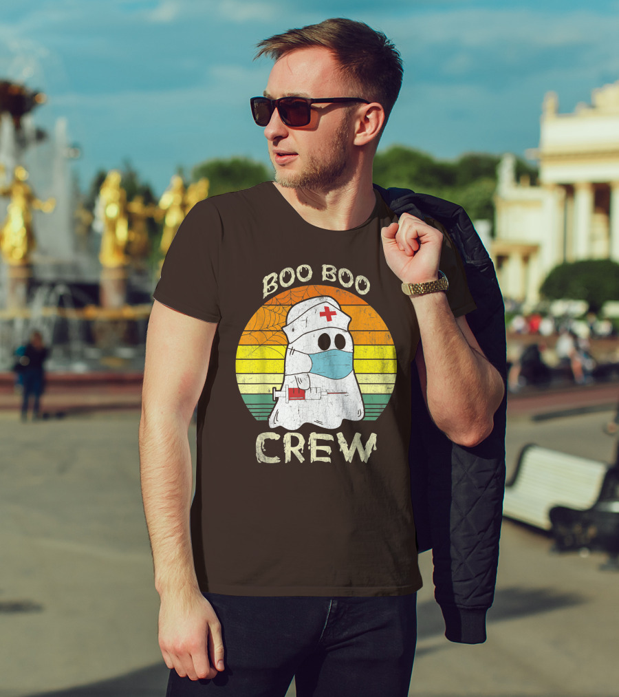 Boo Boo Crew Ghost Nurse With Mask And Syringe T-Shirt