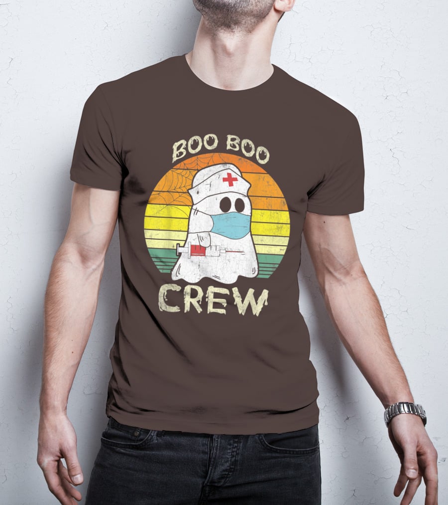Boo Boo Crew Ghost Nurse With Mask And Syringe T-Shirt