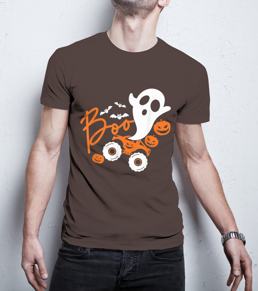 Boo Ghost Monster Truck Halloween Pumpkin Bats T-Shirt