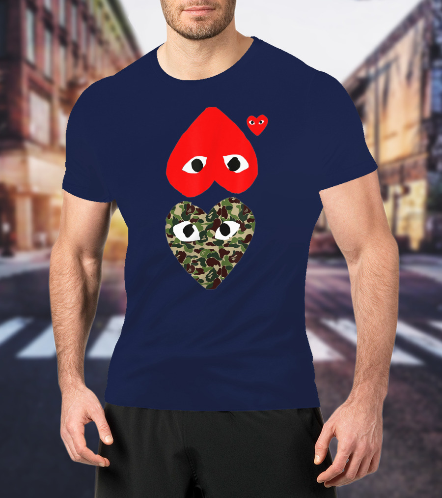 Comme Des Garçons Play Heart Camouflage Eyes T-Shirt