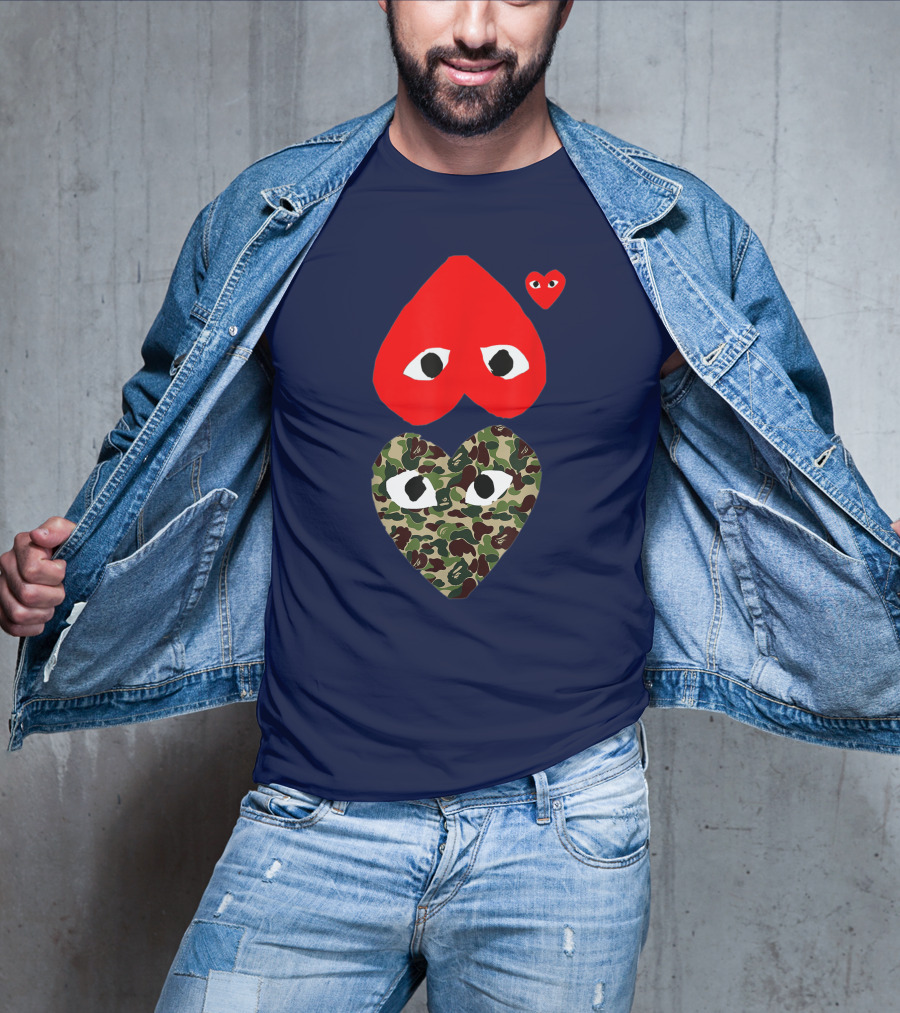 Comme Des Garçons Play Heart Camouflage Eyes T-Shirt