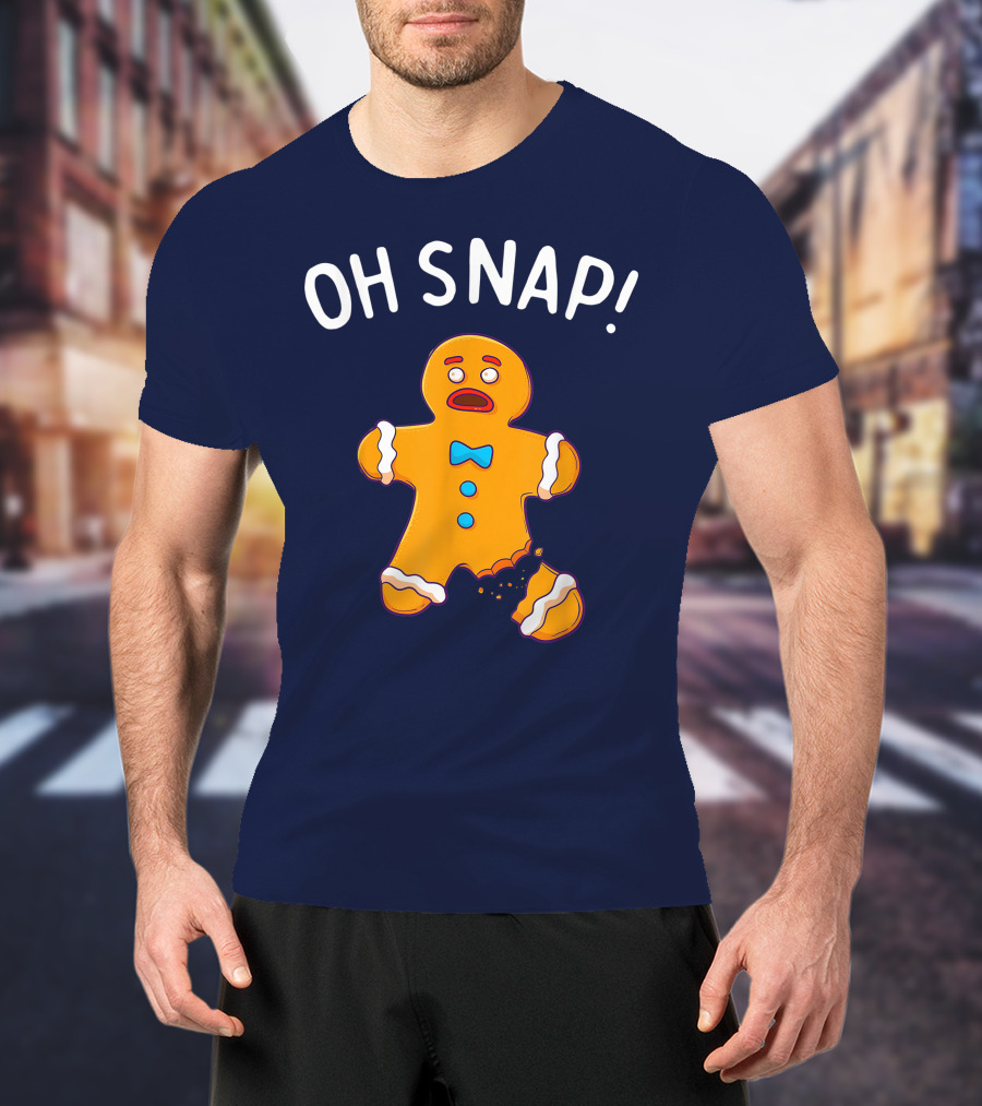 Gingerbread Man Oh Snap Funny Christmas Cookie Baking T-Shirt