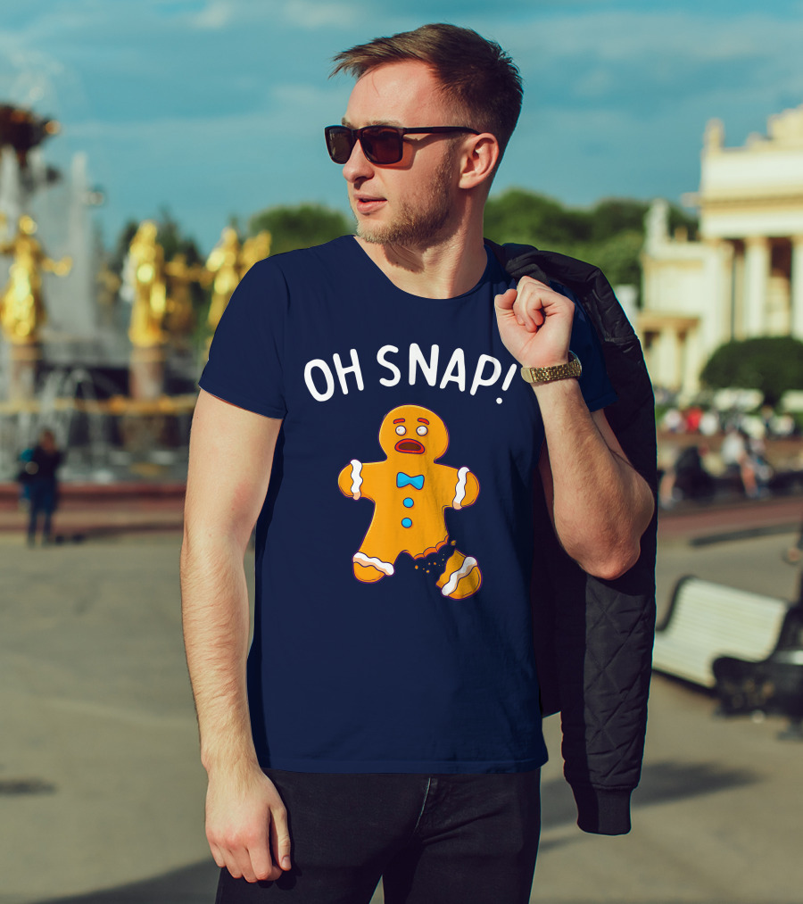 Gingerbread Man Oh Snap Funny Christmas Cookie Baking T-Shirt