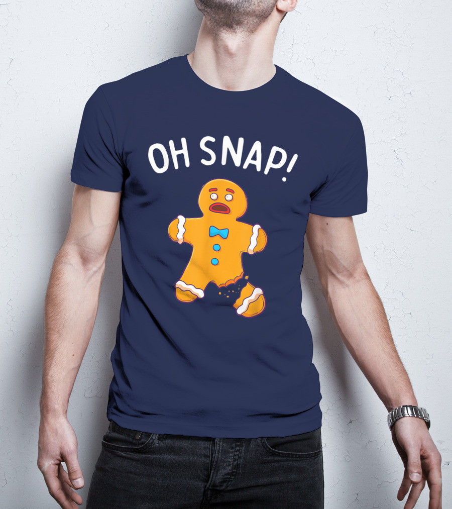Gingerbread Man Oh Snap Funny Christmas Cookie Baking T-Shirt