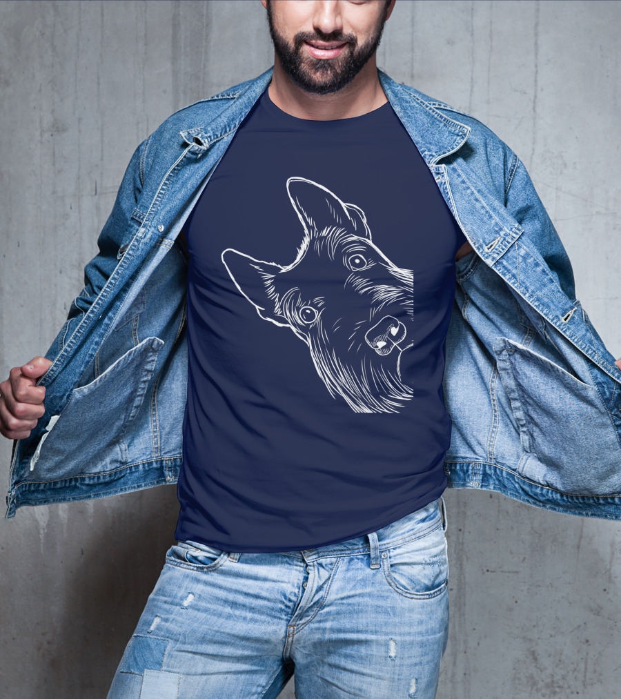 Funny Scottish Terrier Scottie Dog Peeking T-Shirt