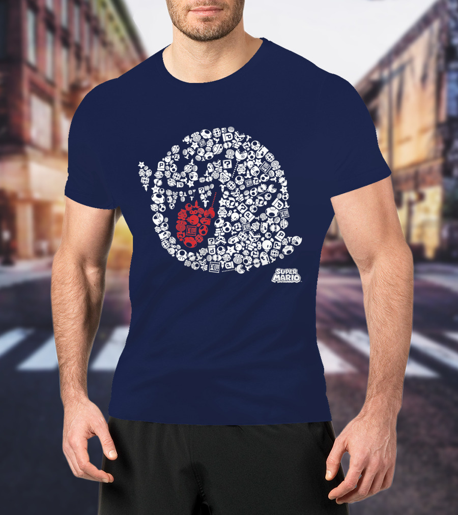 Super Mario Boo Icon With Game Elements T-Shirt