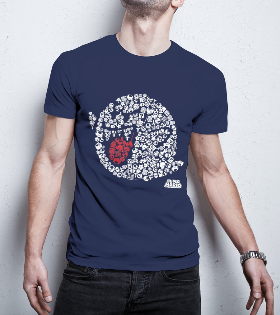 Super Mario Boo Icon With Game Elements T-Shirt