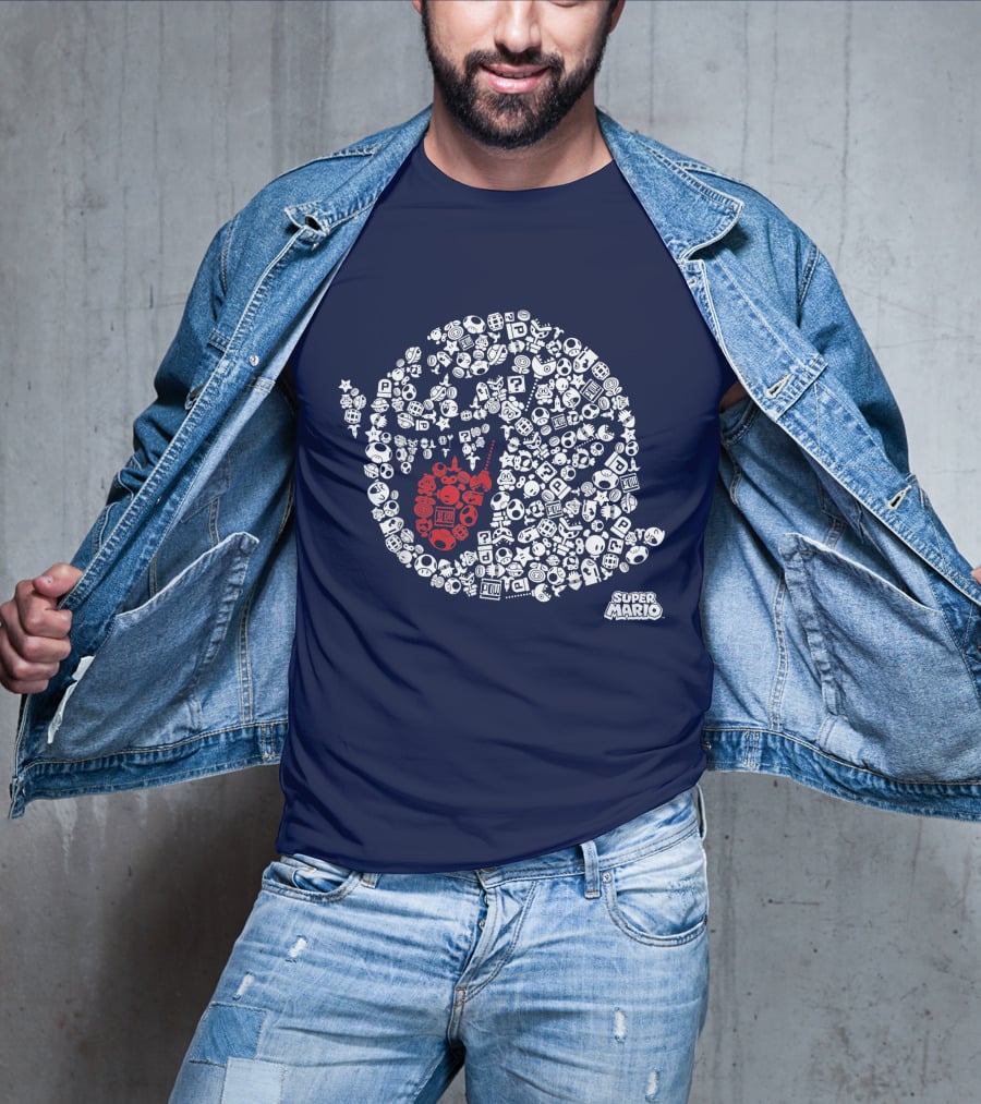 Super Mario Boo Icon With Game Elements T-Shirt