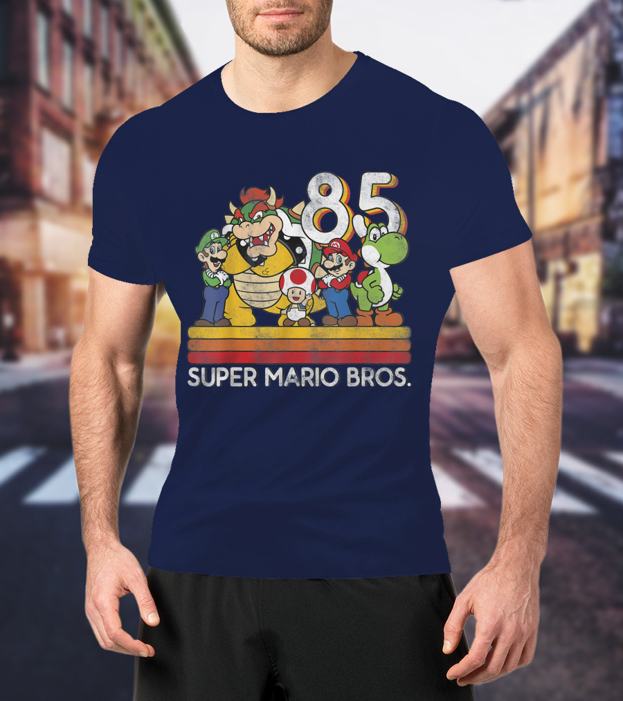 Super Mario Bros. 85 Retro Character Line Up T-Shirt