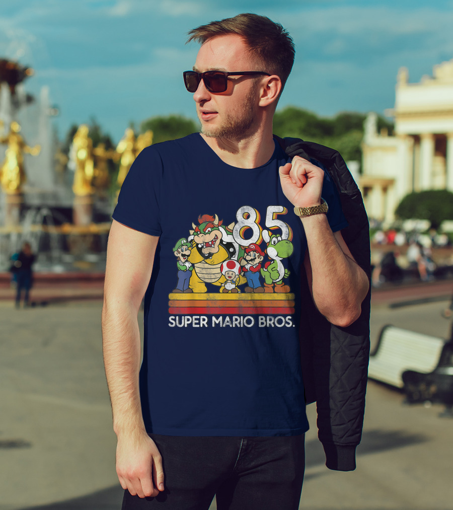 Super Mario Bros. 85 Retro Character Line Up T-Shirt