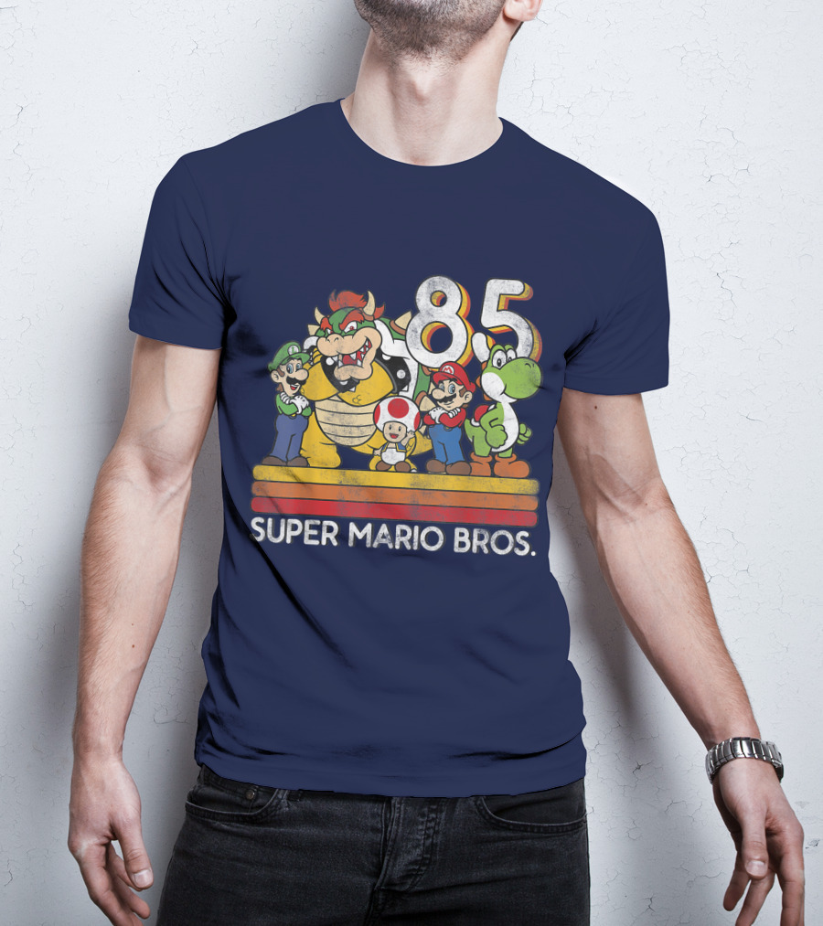 Super Mario Bros. 85 Retro Character Line Up T-Shirt