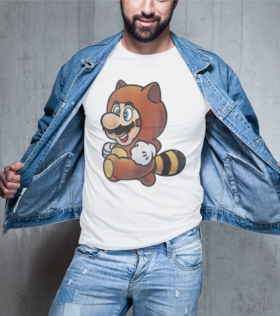 Super Mario Bros Tanooki Mario Power-Up Suit Character T-Shirt