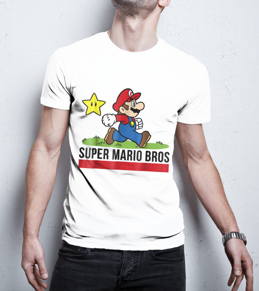 Super Mario Bros Star Walking Fun Iconic T-Shirt