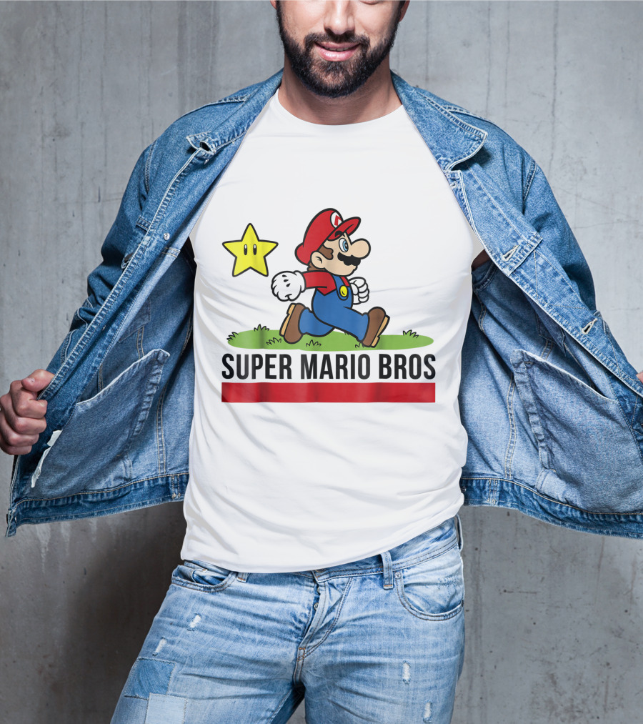 Super Mario Bros Star Walking Fun Iconic T-Shirt