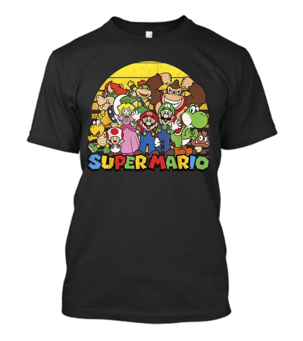 Super Mario Group Characters With Mario, Luigi, Princess Peach, Yoshi, Bowser, And Donkey Kong T-Shirt