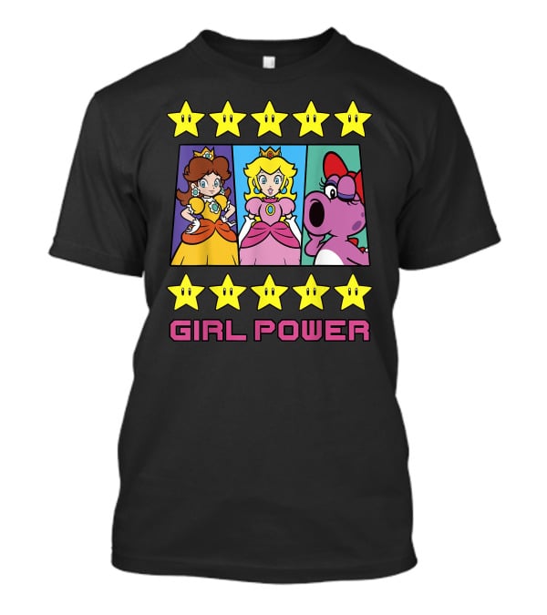 Super Mario Daisy Peach Birdo Girl Power Star Icons T-Shirt