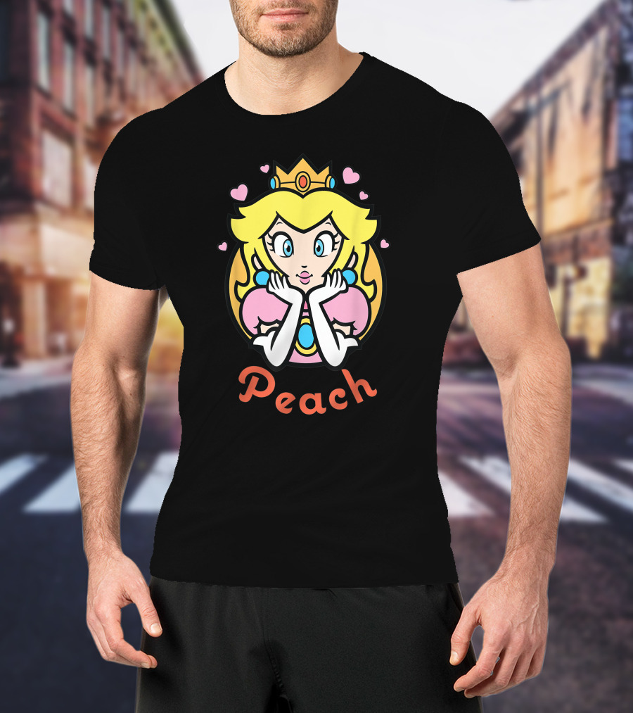 Super Mario Princess Peach With Hearts T-Shirt