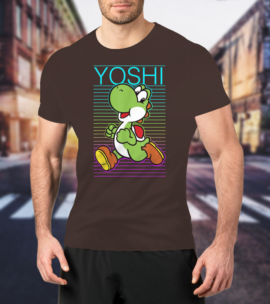 Yoshi Retro Gradient Fade Super Mario T-Shirt