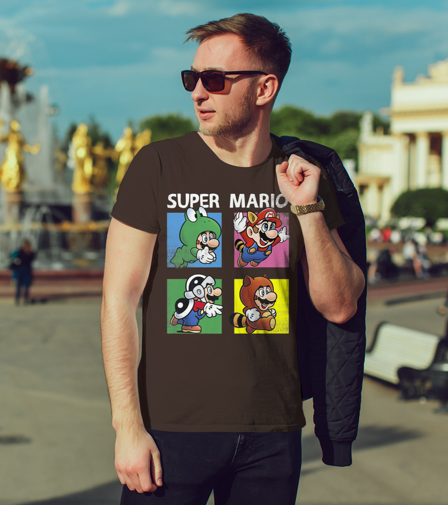 Super Mario Frog Tanooki Hammer Raccoon Costumes T-Shirt