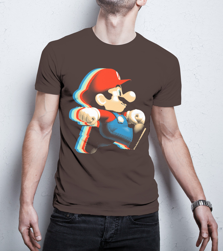 Funny Super Mario Comic Style Mario Run Premium Holidays Retro Gaming T-Shirt