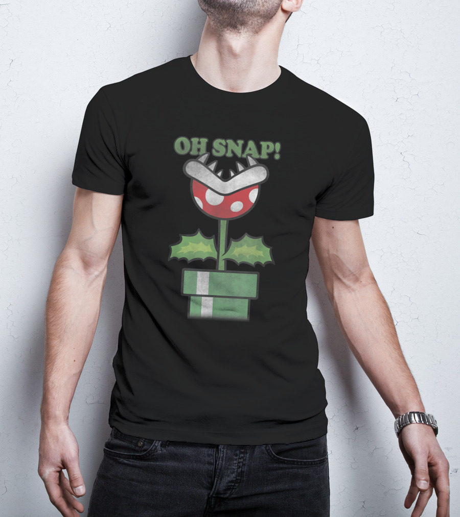 Oh Snap Piranha Plant Christmas Super Mario T-Shirt