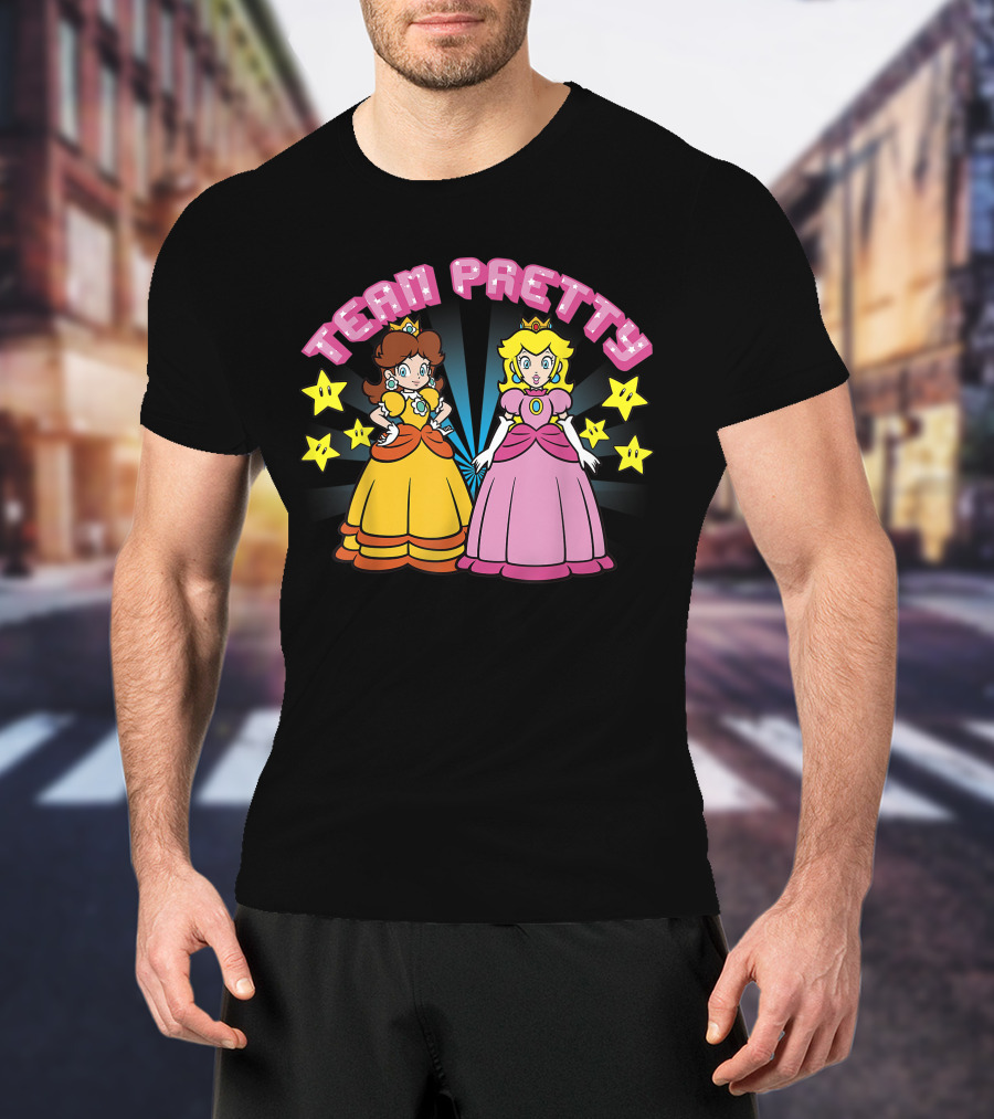 Super Mario Princess Peach And Daisy Team Pretty Stars T-Shirt