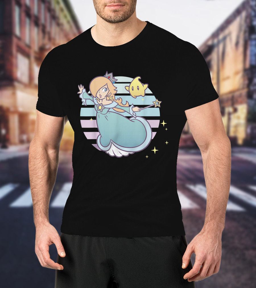 Super Mario Rosalina Luma Pastel Stripes Stars T-Shirt