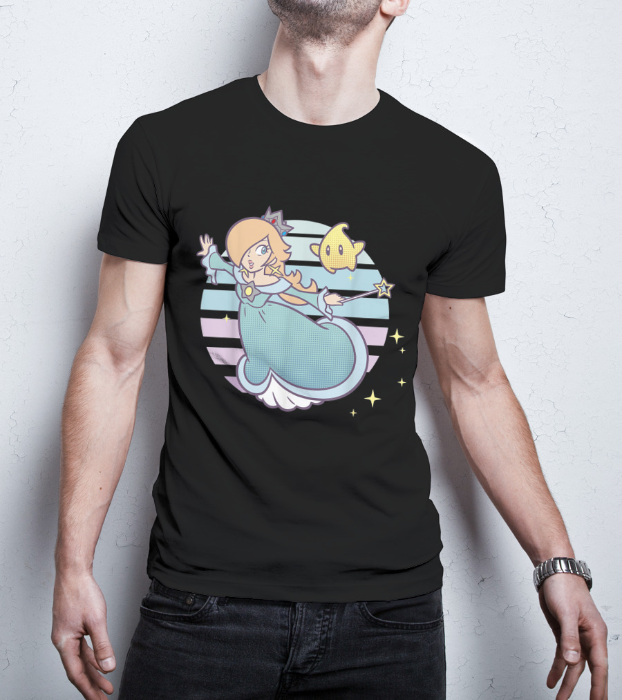 Super Mario Rosalina Luma Pastel Stripes Stars T-Shirt