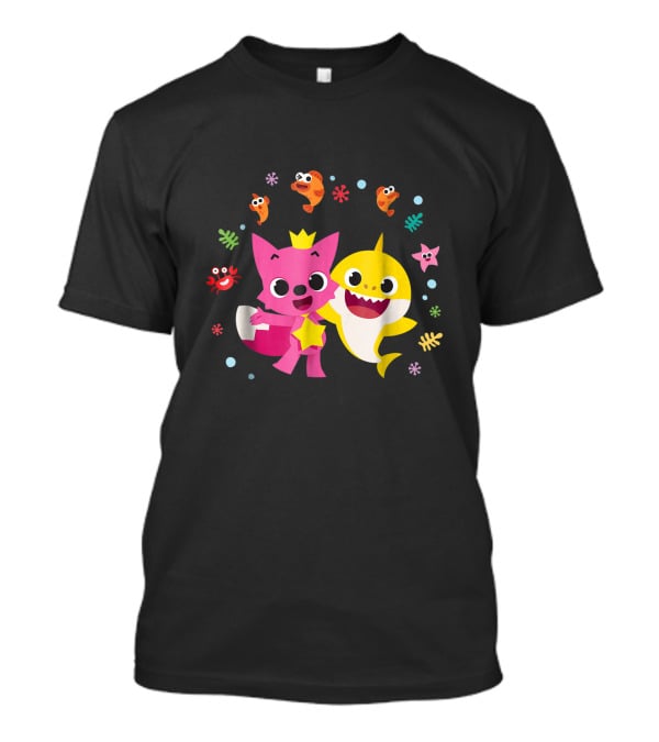 Pinkfong And Baby Shark Sea Adventure With Fish And Starfish T-Shirt