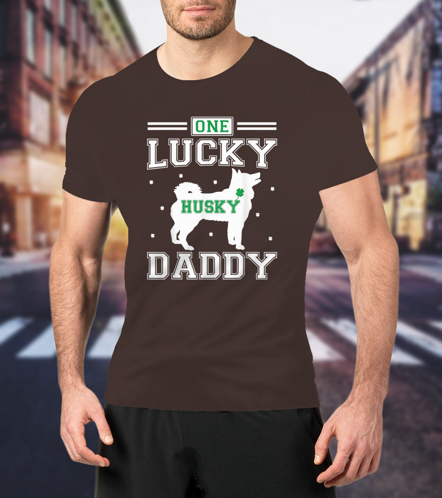 One Lucky Husky Daddy St Patricks Day T-Shirt