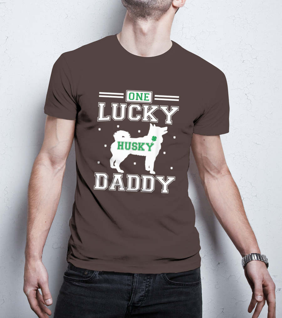 One Lucky Husky Daddy St Patricks Day T-Shirt