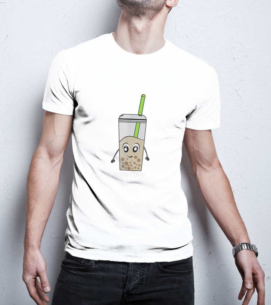 Funny Cute Boba Tea Bubble Taiwanese Kawaii Cartoon Drink T-Shirt