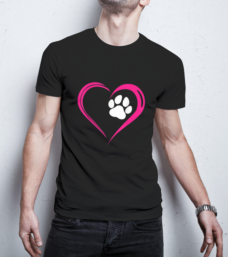 Cat Dog Heart Paw Love T-Shirt