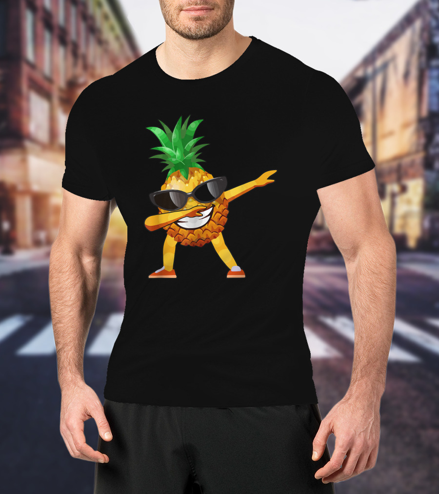 Dabbing Pineapple Sunglasses Smile T-Shirt
