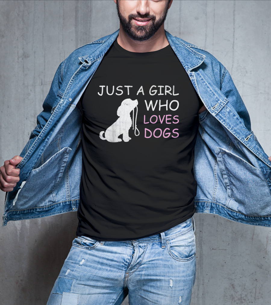 Just A Girl Who Loves Dogs With Leash T-Shirt