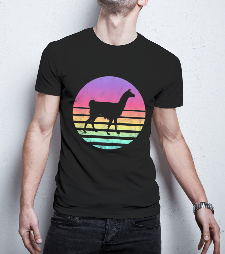 Classic Llama Retro Sunset T-Shirt