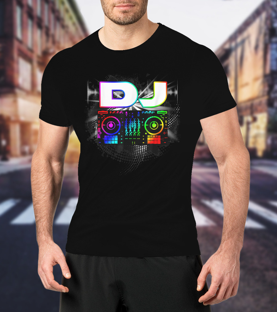 DJ Music Lover Colorful Soundwave Music Player T-Shirt