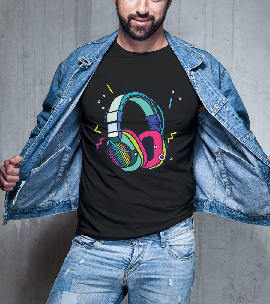 Music Sound Headphones Colorful DJ T-Shirt