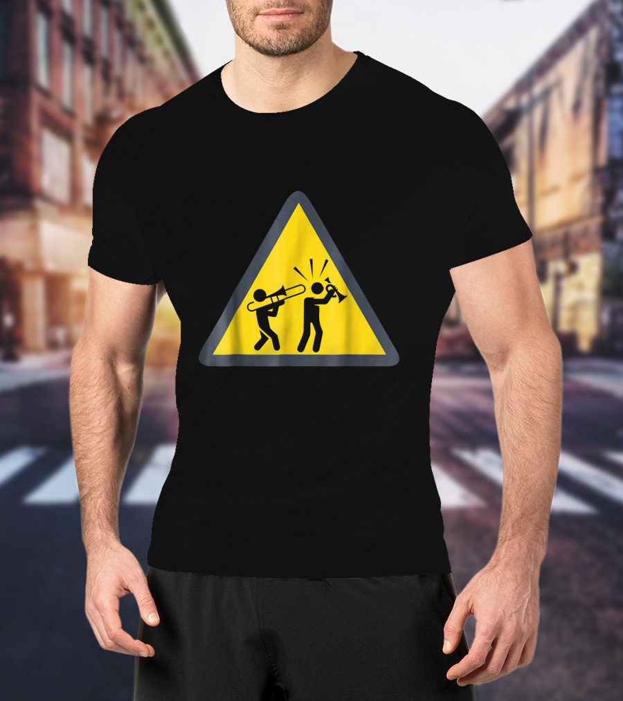 Trombone Funny Trombonist Warning Sign Icons T-Shirt
