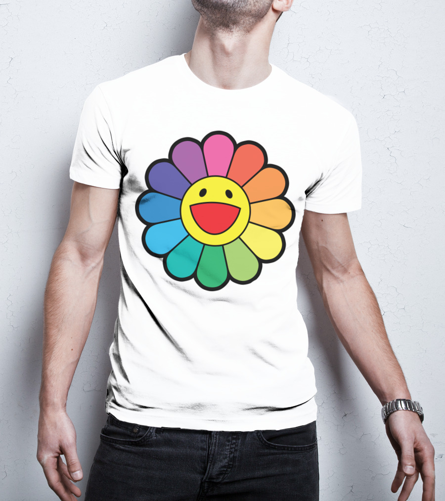 Takashi Murakami Smiling Flower Rainbow Colors T-Shirt