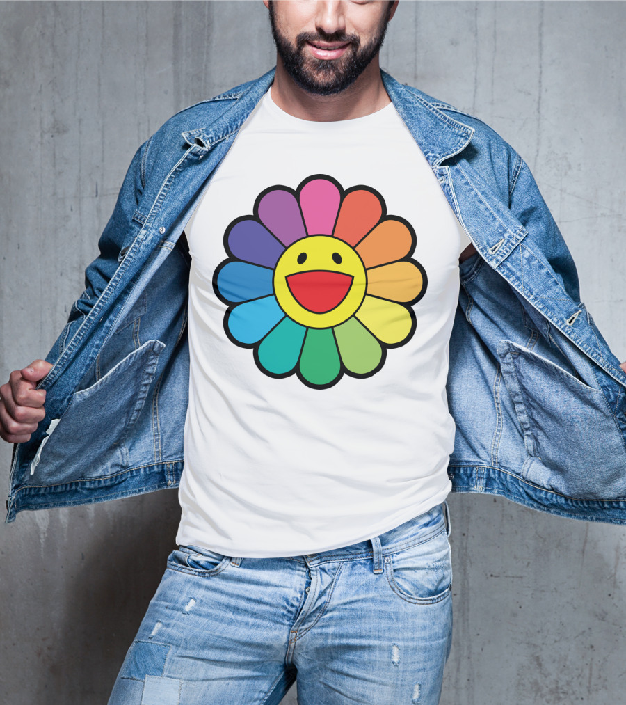 Takashi Murakami Smiling Flower Rainbow Colors T-Shirt
