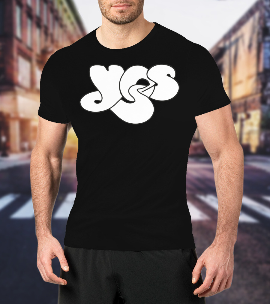 Yes Band Iconic Logo White Bubble Letters T-Shirt