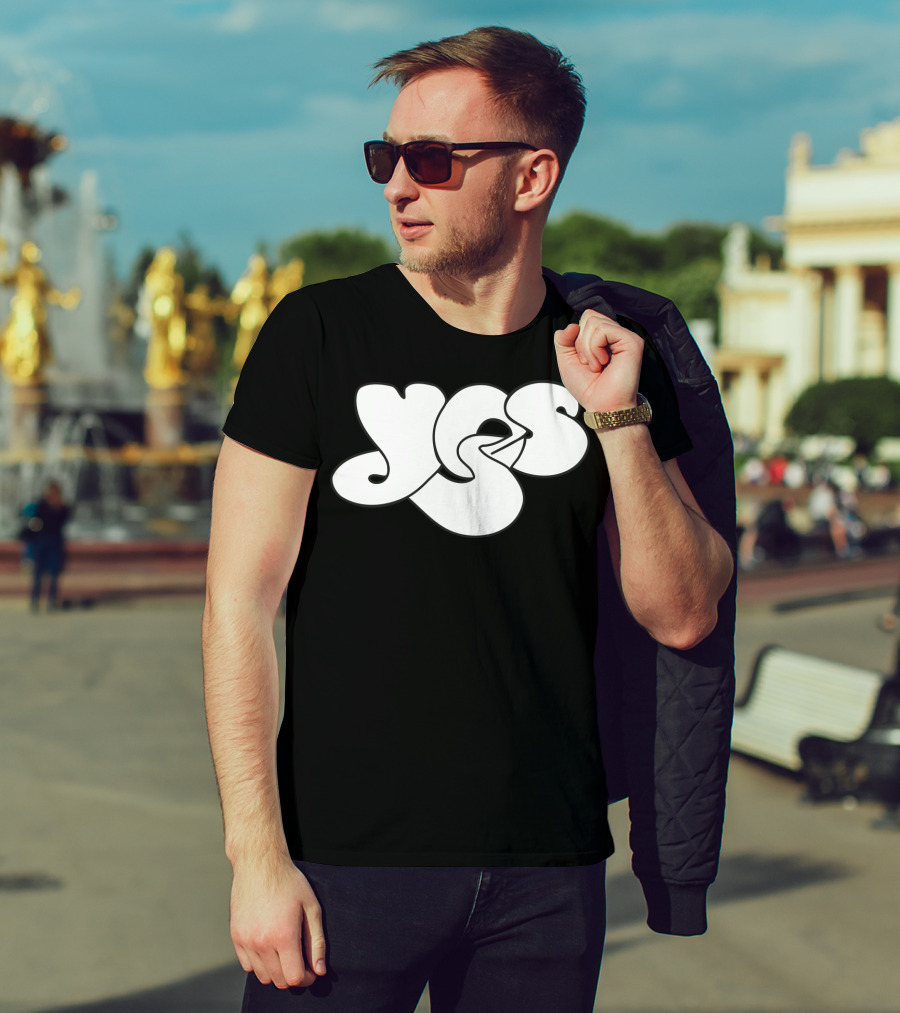 Yes Band Iconic Logo White Bubble Letters T-Shirt